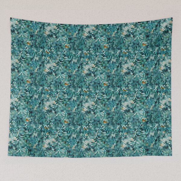 Item preview, Teal Paper Pixel Square Grid Seamless Photo Texture designed and sold by DigitaICraft.
