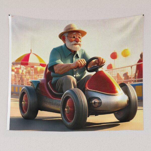 Item preview, Old Man riding a go-cart designed and sold by Colin Bentham.