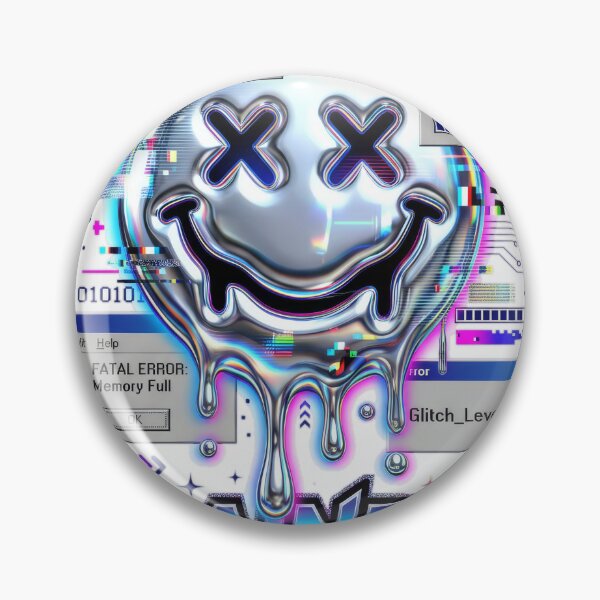 Item preview, Brainrot Survivor Y2K Cyber Glitch Melting Smiley designed and sold by MayaDelaye.