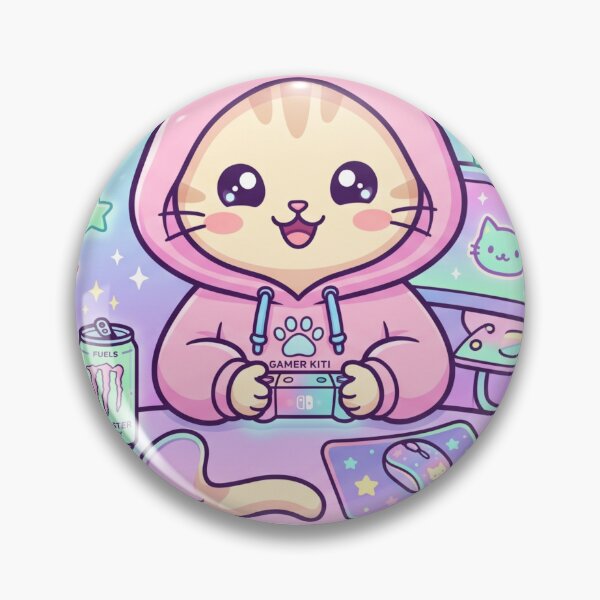 Item preview, Pink Kawaii Gaming Kitty  designed and sold by IamAnupam9.
