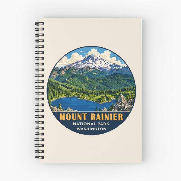 Artikelvorschau, Mount Rainier Nationalpark Retro-Design entworfen und verkauft von Gideon Emmerich.