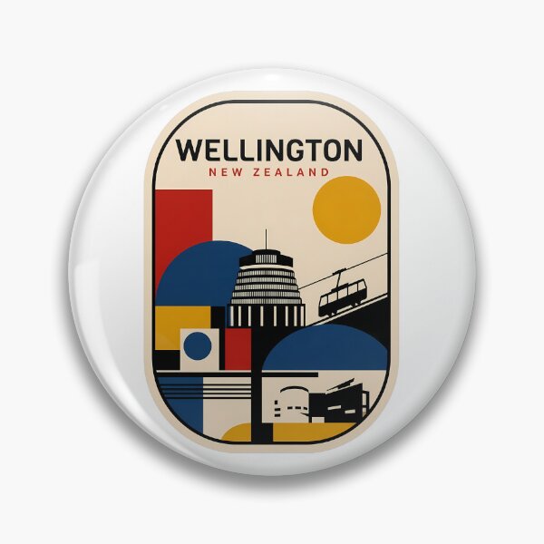 Item preview, Wellington New Zealand Retro Geometric Cityscape designed and sold by k3rstman1.