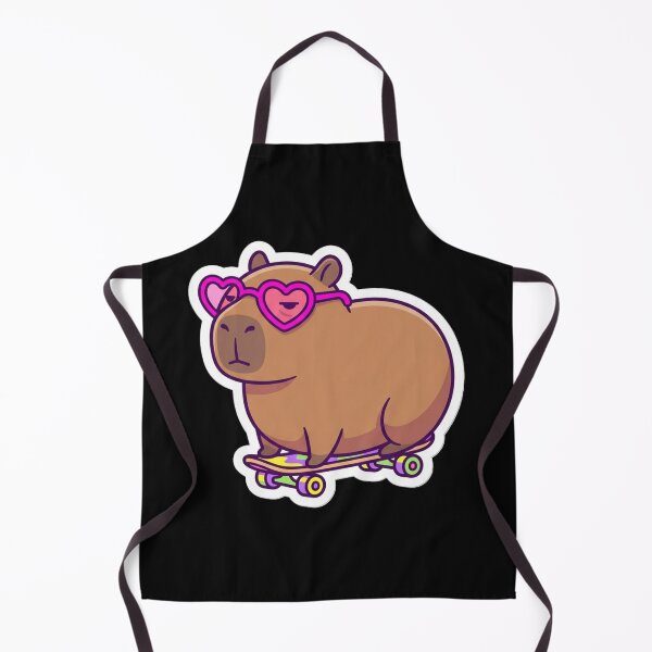 Item preview, Cool Capybara Skating With Heart Sunglasses designed and sold by Oommen Studio .