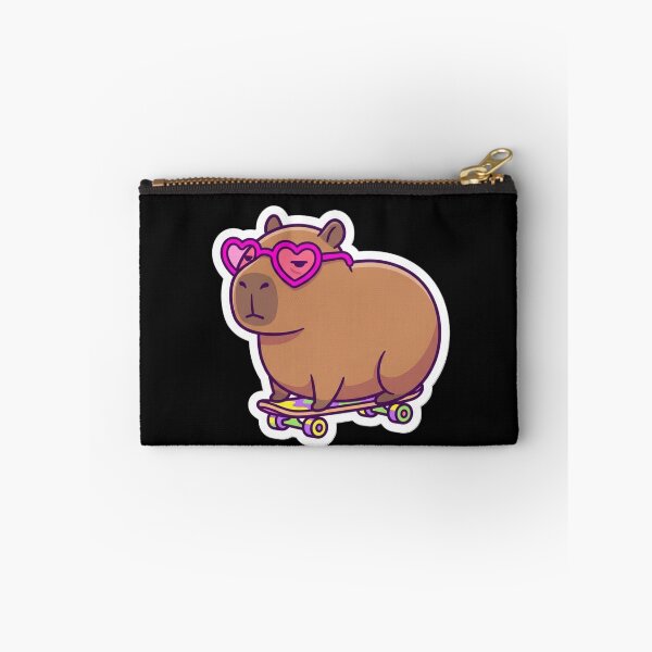 Item preview, Cool Capybara Skating With Heart Sunglasses designed and sold by Oommen Studio .