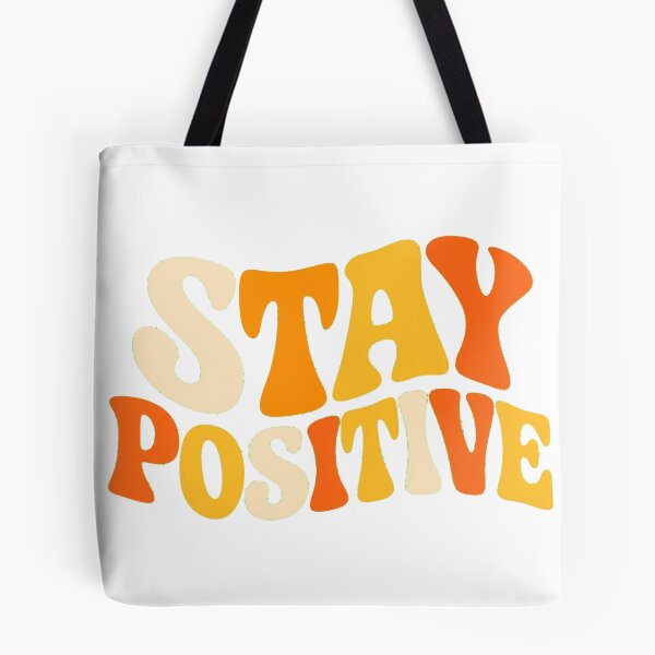 Item preview, STAY POSITIVE Retro Wavy Typography | Vintage Good Vibes Design designed and sold by Ahmed Nedji.