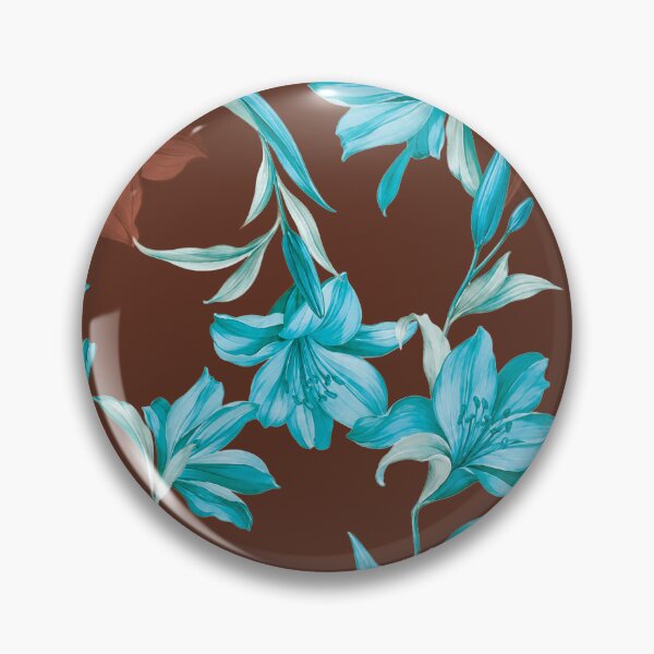 Item preview, Turquoise Lily Pattern designed and sold by imaniko.