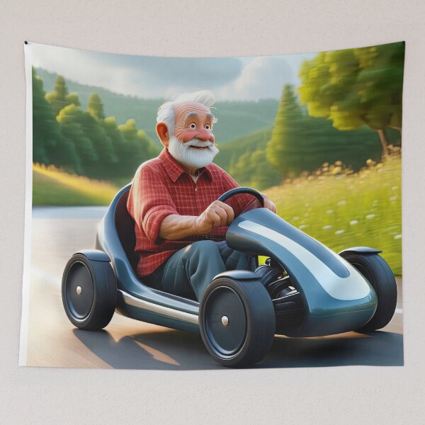 Item preview, Old Man riding a go-cart designed and sold by Colin Bentham.