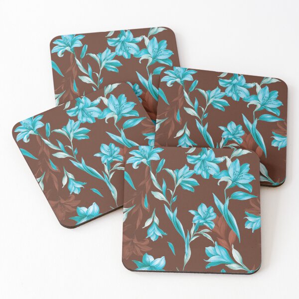 Item preview, Turquoise Lily Pattern designed and sold by imaniko.