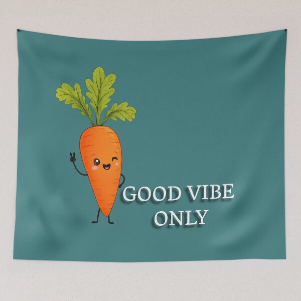 Item preview, Cute Kawaii Carrot Good Vibes Only Sticker  Main Tag designed and sold by PremVerse.