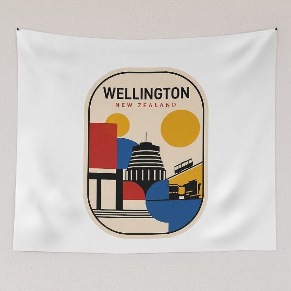 Item preview, Retro Wellington New Zealand Minimalist Geometric Cityscape designed and sold by k3rstman1.