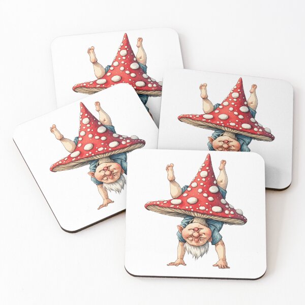 Item preview, Funny Handstanding Mushroom Gnome Whimsical Fantasy designed and sold by dcohea.