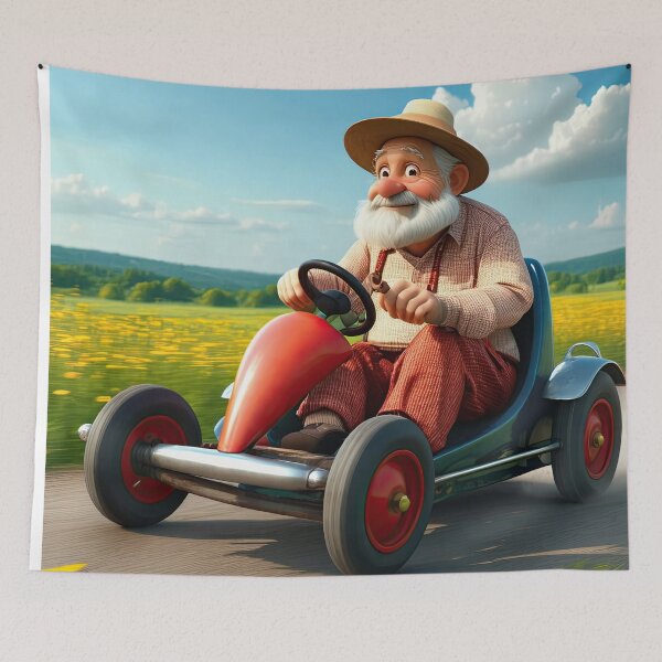 Item preview, Old Man riding a go-cart designed and sold by Colin Bentham.