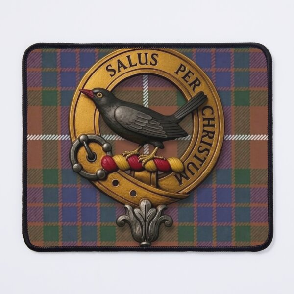 Item preview, Abernethy Crest and Fraser Hunting Tartan designed and sold by Kirrindy Designs.