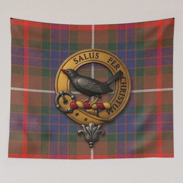 Item preview, Abernethy Crest and Fraser Hunting Tartan designed and sold by Kirrindy Designs.
