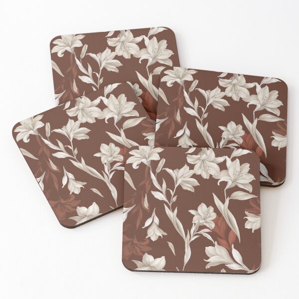 Item preview, Cream Lily Pattern designed and sold by imaniko.