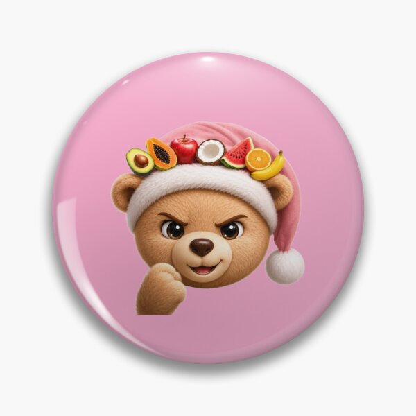 Item preview, Confident Teddy Bear in Baby Pink Santa Hat designed and sold by annenambiro.