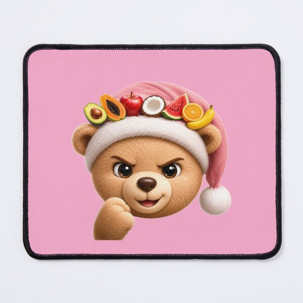 Item preview, Confident Teddy Bear in Baby Pink Santa Hat designed and sold by annenambiro.