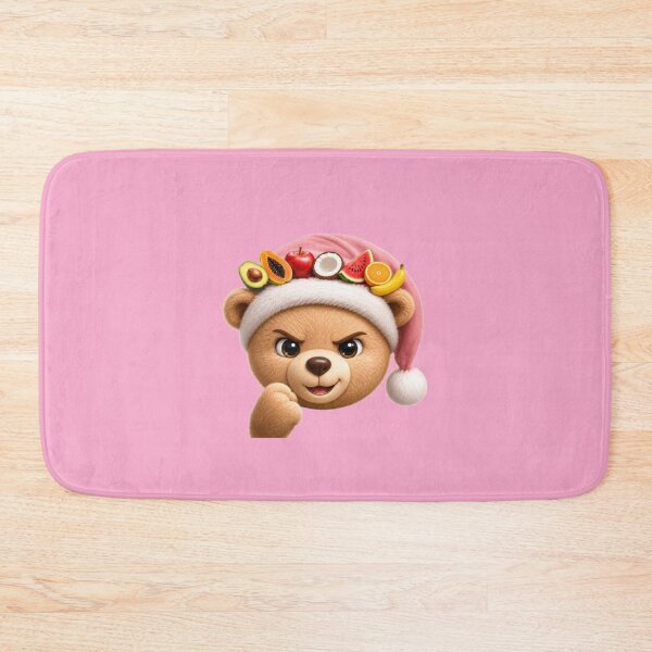 Item preview, Confident Teddy Bear in Baby Pink Santa Hat designed and sold by annenambiro.