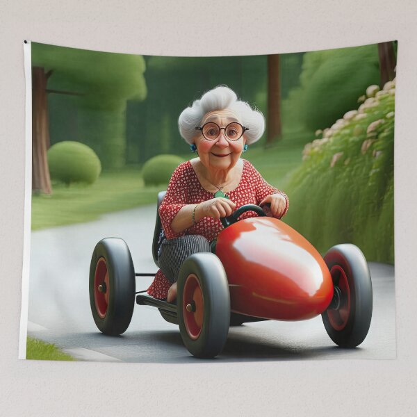 Item preview, Old Woman riding a go-cart designed and sold by Colin Bentham.