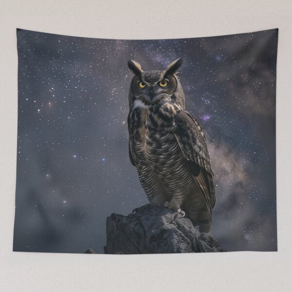 Item preview, Majestic Owl Beneath Stars designed and sold by QuantumDrift.