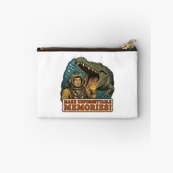 Item preview, Make Unforgettable Memories Funny Vintage Diver Crocodile Sticker  designed and sold by RareVisuals.