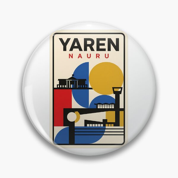 Item preview, Retro Yaren Nauru Bauhaus Style Geometric Travel designed and sold by k3rstman1.