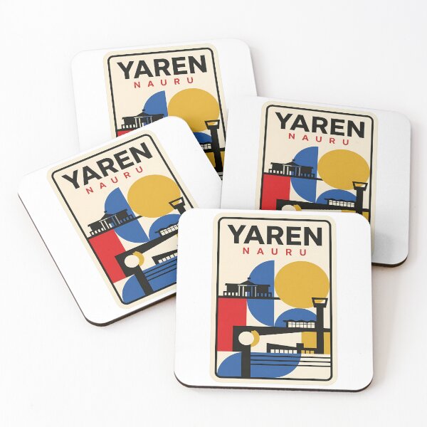 Item preview, Retro Yaren Nauru Bauhaus Style Geometric Travel designed and sold by k3rstman1.