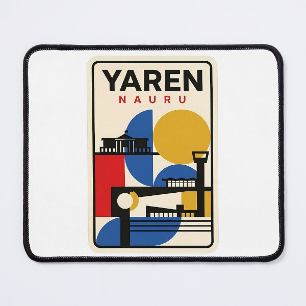 Item preview, Retro Yaren Nauru Bauhaus Style Geometric Travel designed and sold by k3rstman1.