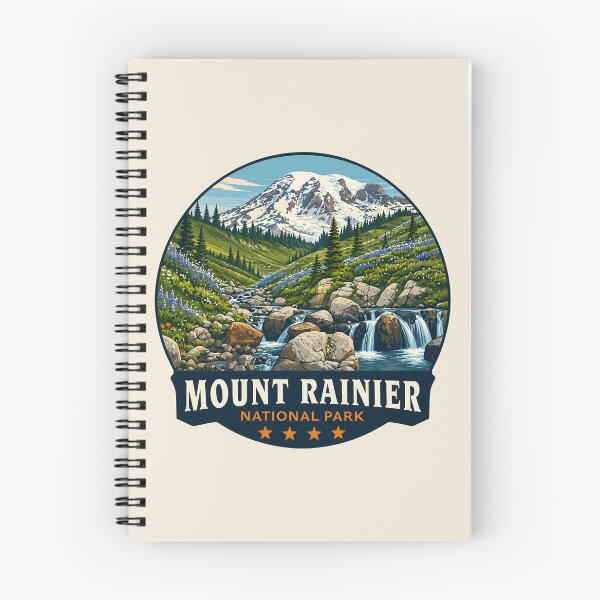 Artikelvorschau, Mount Rainier Nationalpark Retro-Design entworfen und verkauft von Gideon Emmerich.