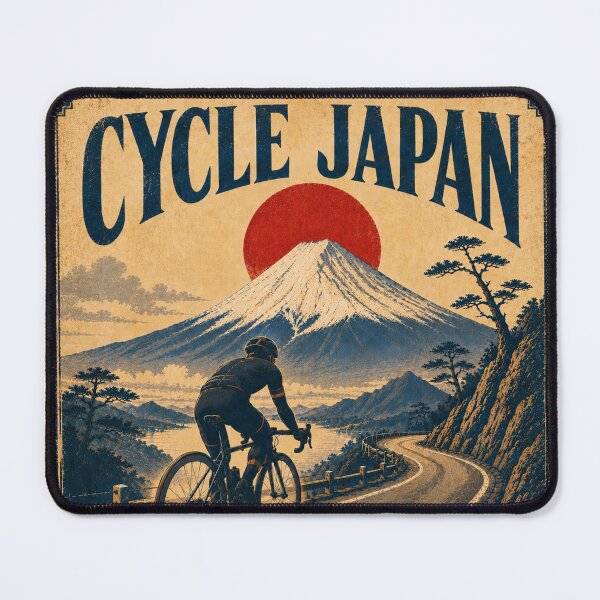 Item preview, Cycle Japan Vintage Mount Fuji Japanese Cycling Poster Sticker T-Shirt Art designed and sold by Locker39.