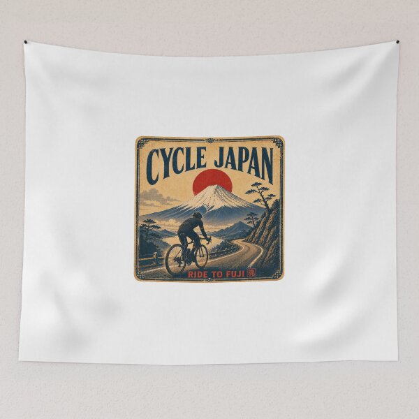 Item preview, Cycle Japan Vintage Mount Fuji Japanese Cycling Poster Sticker T-Shirt Art designed and sold by Locker39.