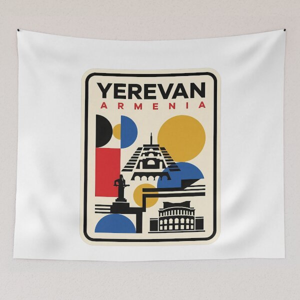 Item preview, Geometric Yerevan Armenia Modernist Travel Art designed and sold by k3rstman1.