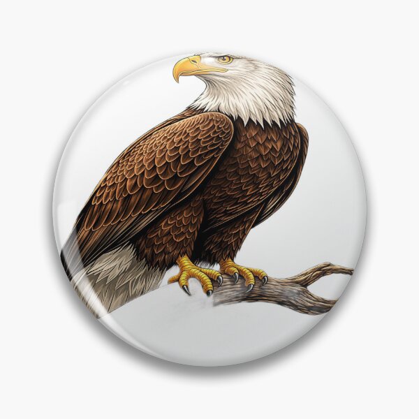 Item preview, Majestic Bald Eagle Perched on a Weathered Tree Branch designed and sold by Artisan Finds Online.