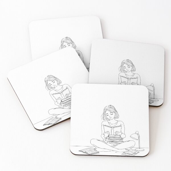 Item preview, Peaceful Book Lover Reading Illustration Line Art Design designed and sold by Evergreen Horizon Works.