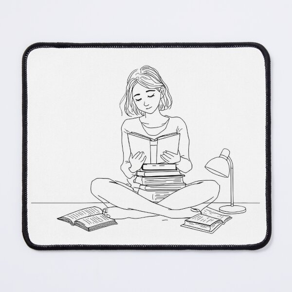 Item preview, Peaceful Book Lover Reading Illustration Line Art Design designed and sold by Evergreen Horizon Works.