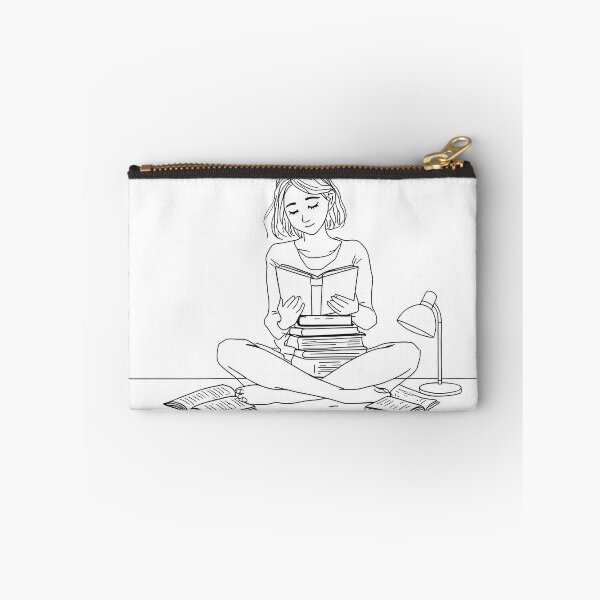 Item preview, Peaceful Book Lover Reading Illustration Line Art Design designed and sold by Evergreen Horizon Works.