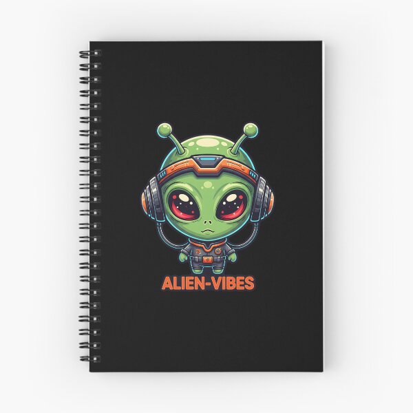 Item preview, Alien Vibes Cute Music Headphones Cartoon designed and sold by Canvas-Whispers.