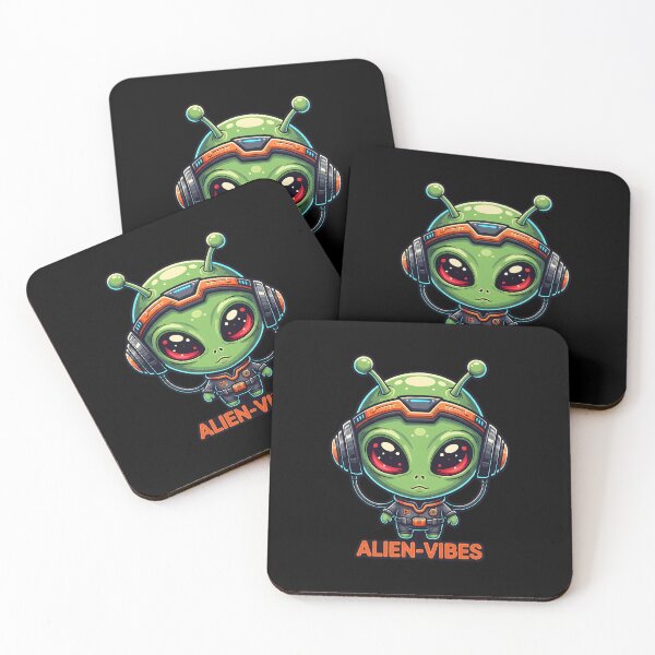 Item preview, Alien Vibes Cute Music Headphones Cartoon designed and sold by ArtDzignsZA.