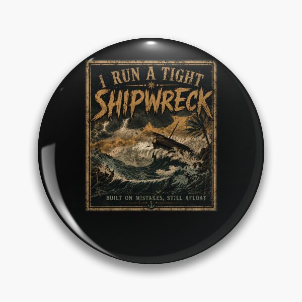 Item preview, I Run A Tight Shipwreck Chaotic Life Humor Still Afloat Resilience Survivor designed and sold by HumansStuck12.