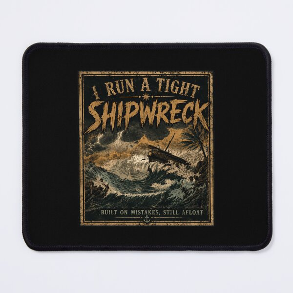 Item preview, I Run A Tight Shipwreck Chaotic Life Humor Still Afloat Resilience Survivor designed and sold by HumansStuck12.
