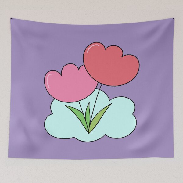 Item preview, Cute Pink and Red Tulips on Blue Cloud designed and sold by ubborn.