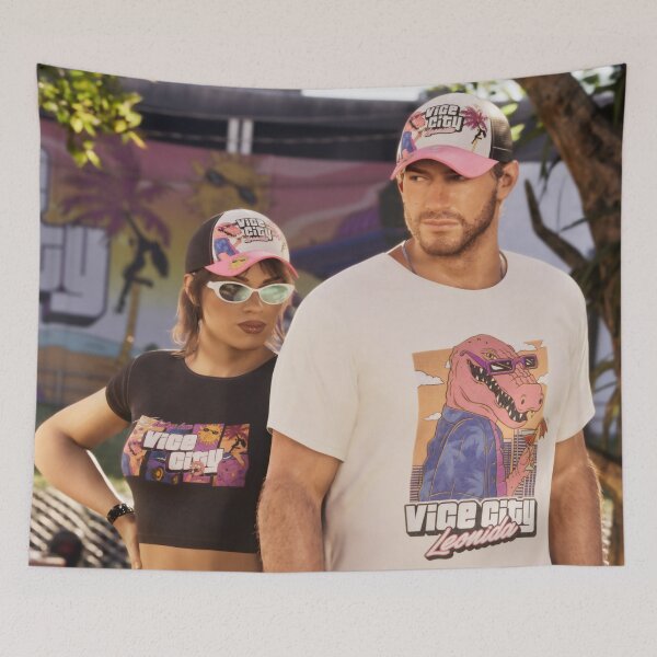 Item preview, Vice City Retro Tropical Crocodile Cartoon - Neon Beach Gaming Merchandise Art Sticker designed and sold by William Cano.