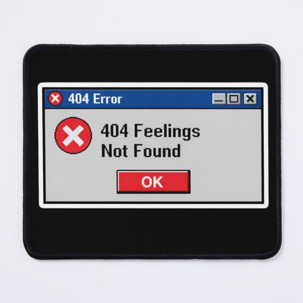Item preview, 404 Feelings Not Found – Retro Error Box Sticker designed and sold by Timeless Junction.