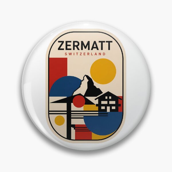 Item preview, Zermatt Switzerland Matterhorn Geometric Vintage Travel Scene designed and sold by k3rstman1.