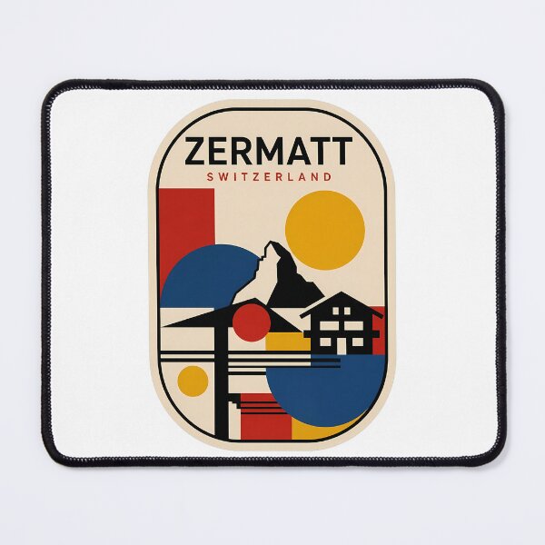 Item preview, Zermatt Switzerland Matterhorn Geometric Vintage Travel Scene designed and sold by k3rstman1.