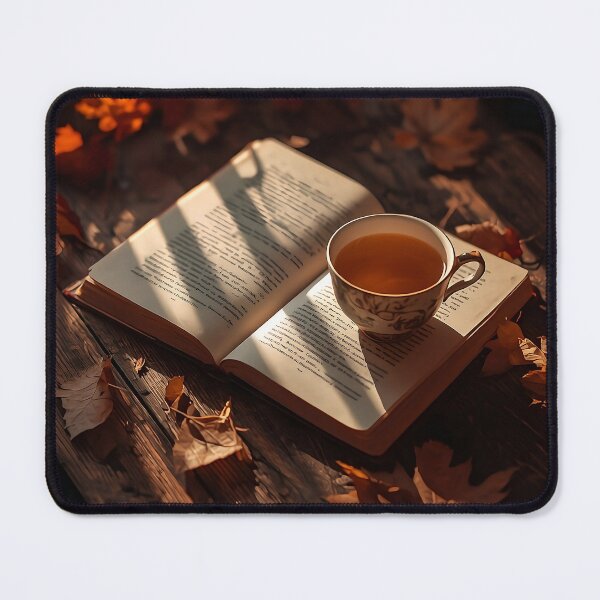 Item preview, Cozy Autumn Reading with Tea and Open Book Illustration designed and sold by Evergreen Horizon Works.
