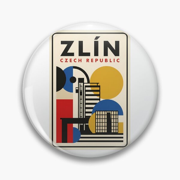 Item preview, Zlín Czech Republic Vintage Geometric Travel Poster designed and sold by k3rstman1.