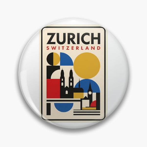 Item preview, Zurich Switzerland Vintage Geometric Bauhaus Travel designed and sold by k3rstman1.