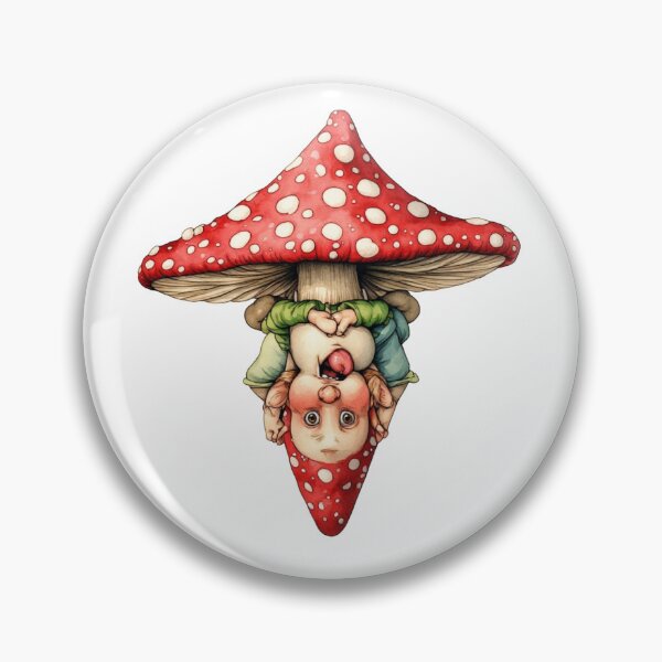 Item preview, Funny Upside Down Mushroom Gnome Whimsical Art designed and sold by dcohea.