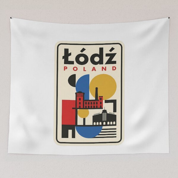 Item preview, Vintage Lodz Poland Bauhaus Geometric Industrial Travel designed and sold by k3rstman1.